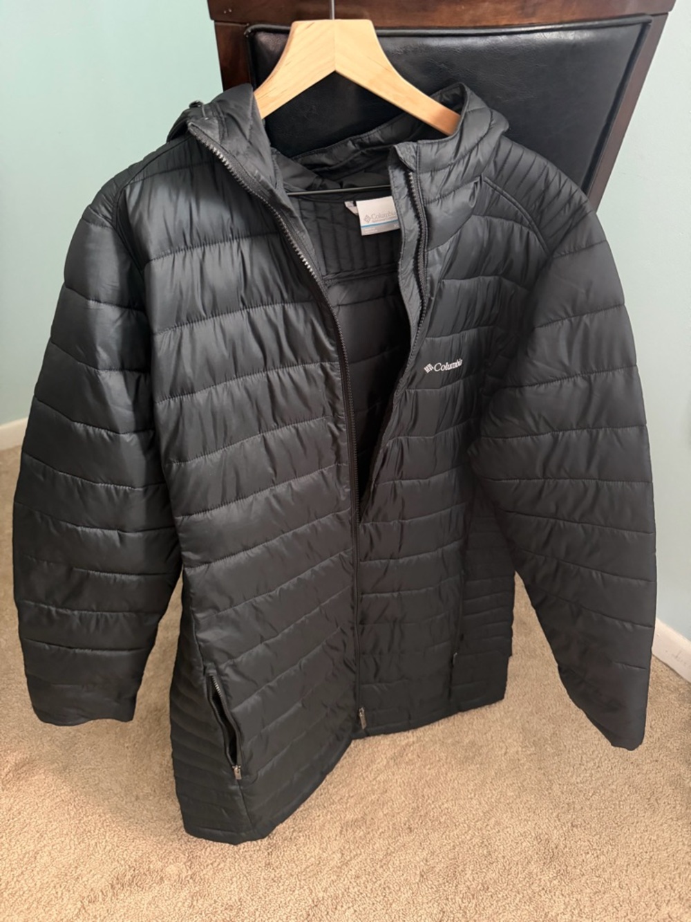 Columbia Black Quilted Hooded Jacket